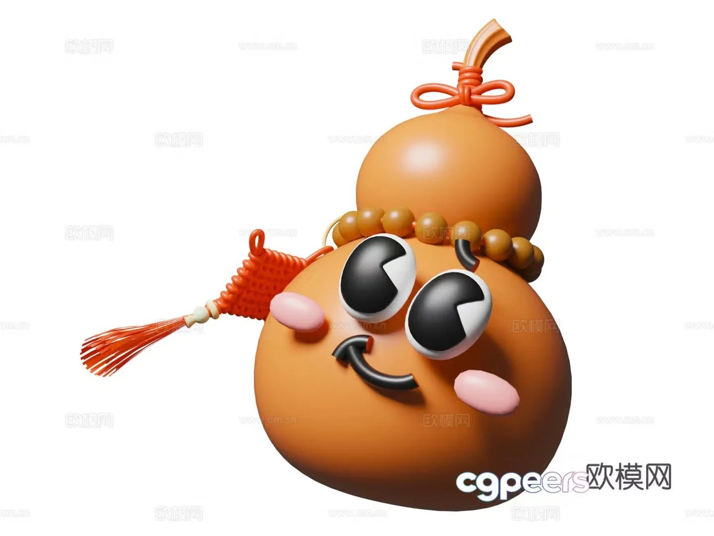 Dragon Boat Festival cartoon style wine gourd gourd dragon boat festival festival food 3d model