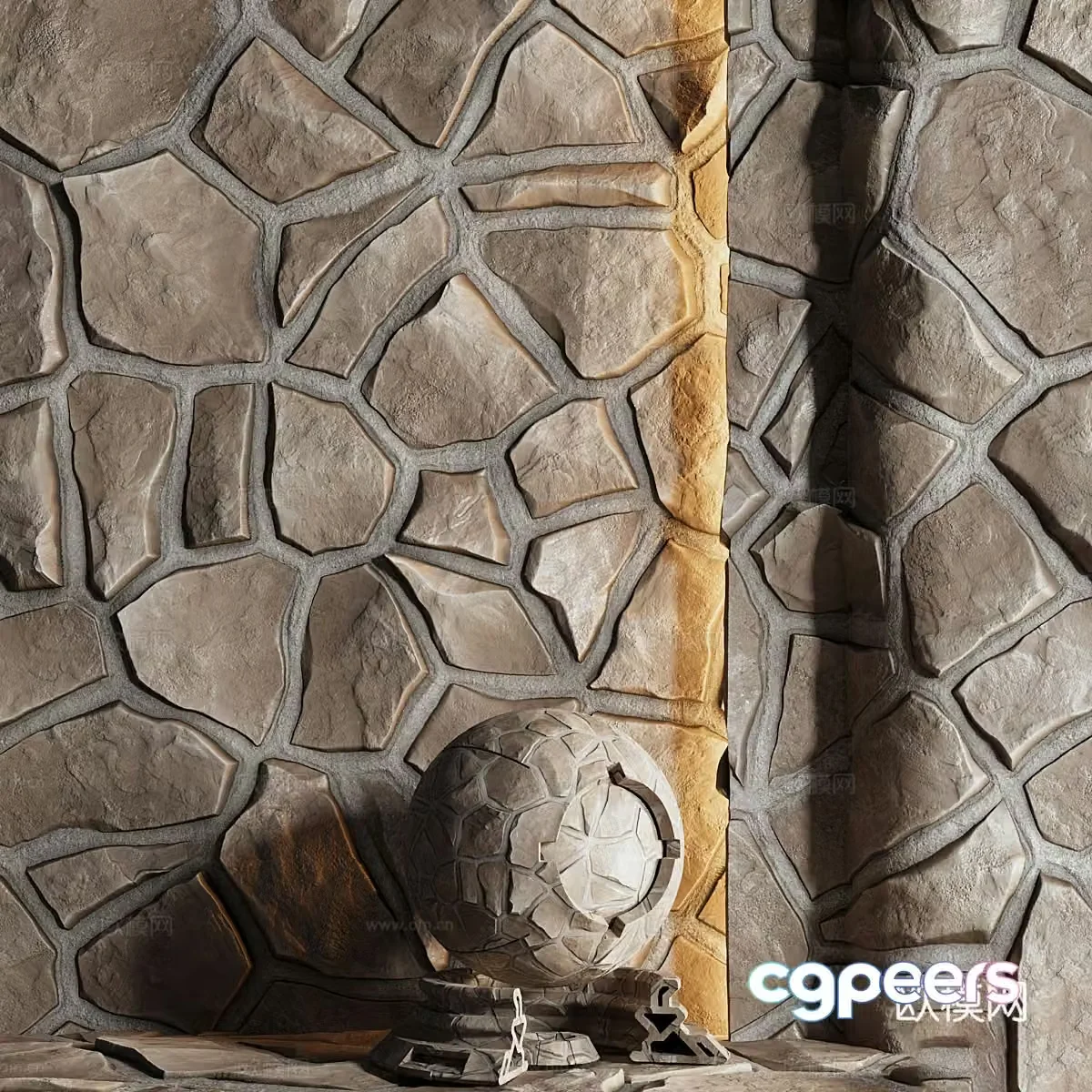 Stone wall Cultural stone Slate Concrete 3d model
