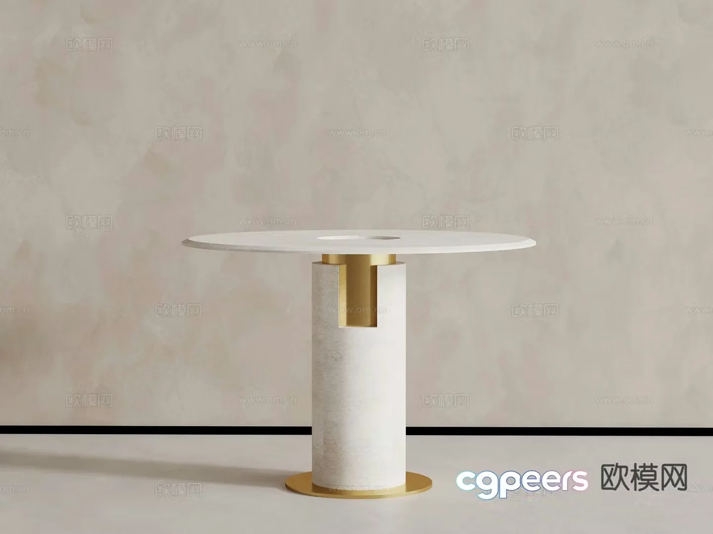 Simple dining table 3d model