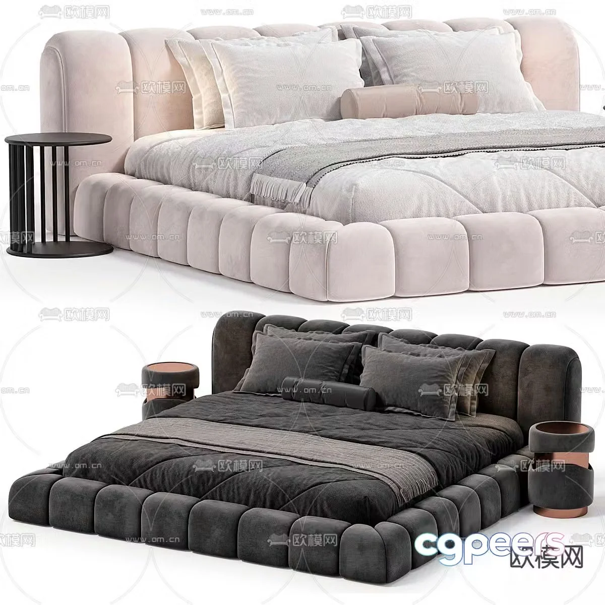 DERMY double bed 3d model