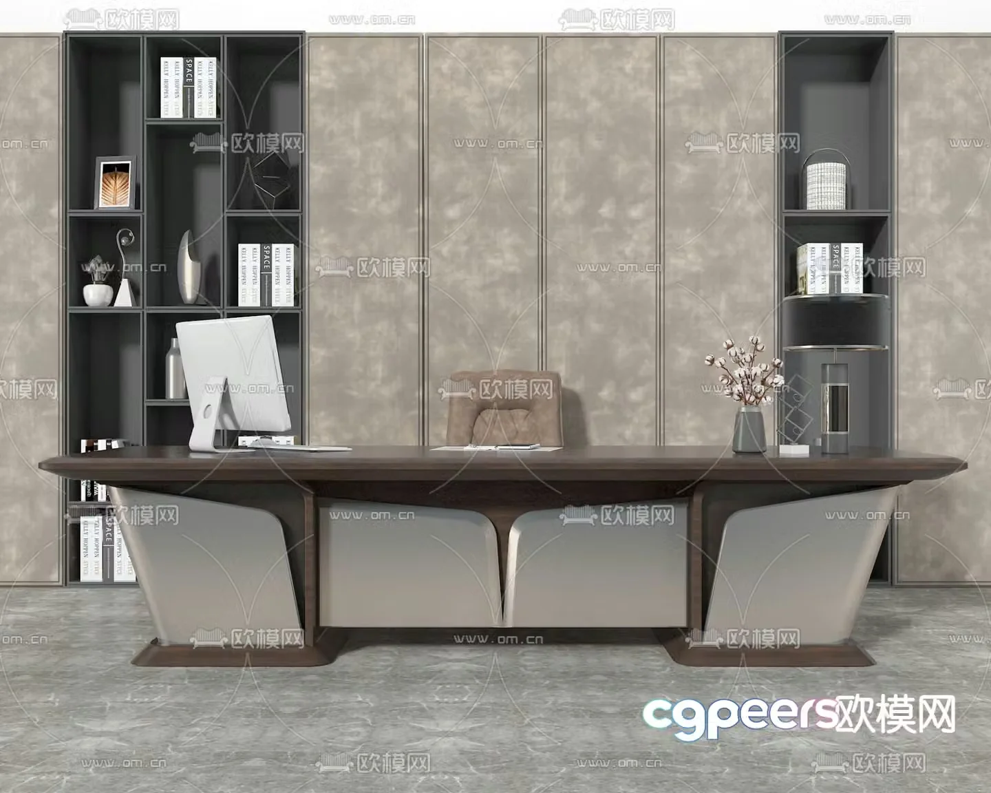 Modern executive desk boss desk 3D model