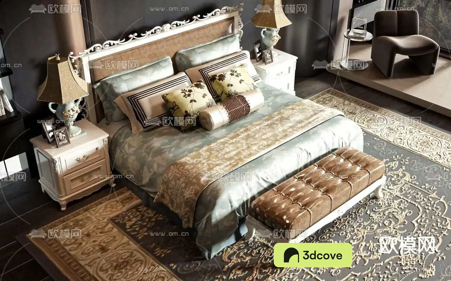 European double bed