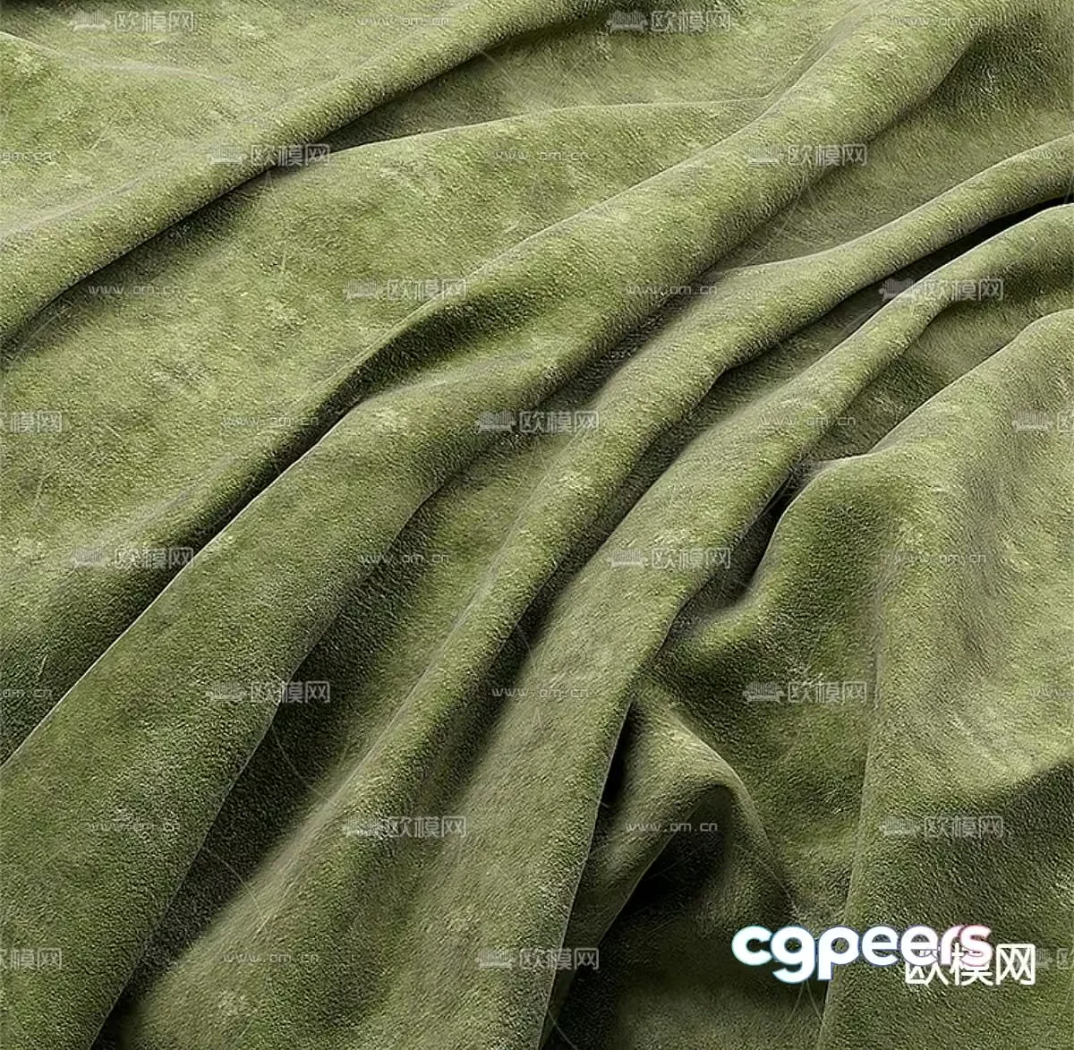 Fabric sheets linen coarse cloth dark green cloth 3d model