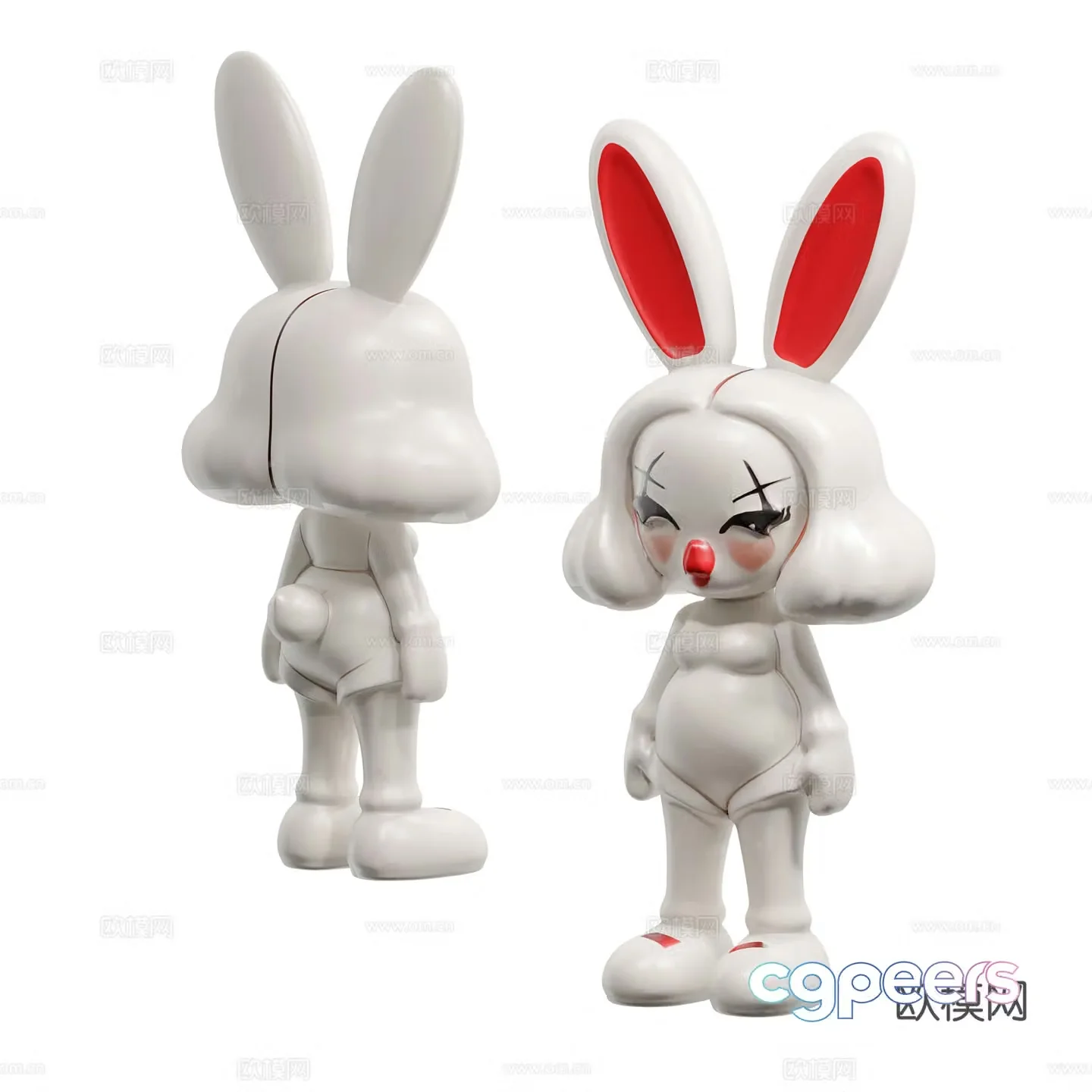 Modern Bunny Sculpture Doll 3D Model