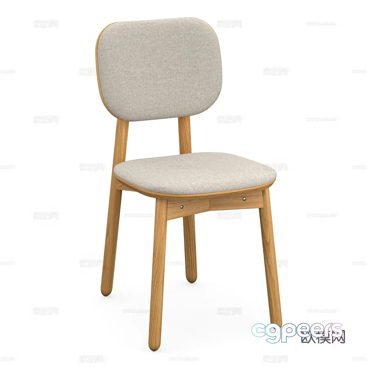 Nordic chair dining chair 3d model