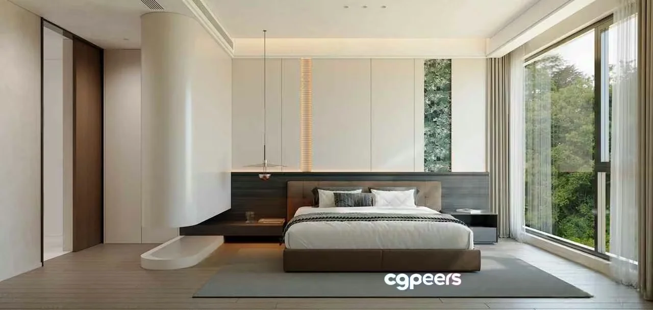 Modern Minimalist Bedroom 3D Model – 2957 – VRAY Render
