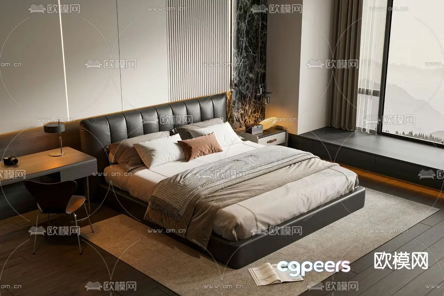 Double bed 3d model