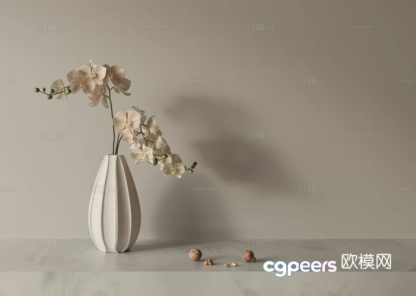 Potted ornaments vase 3d model
