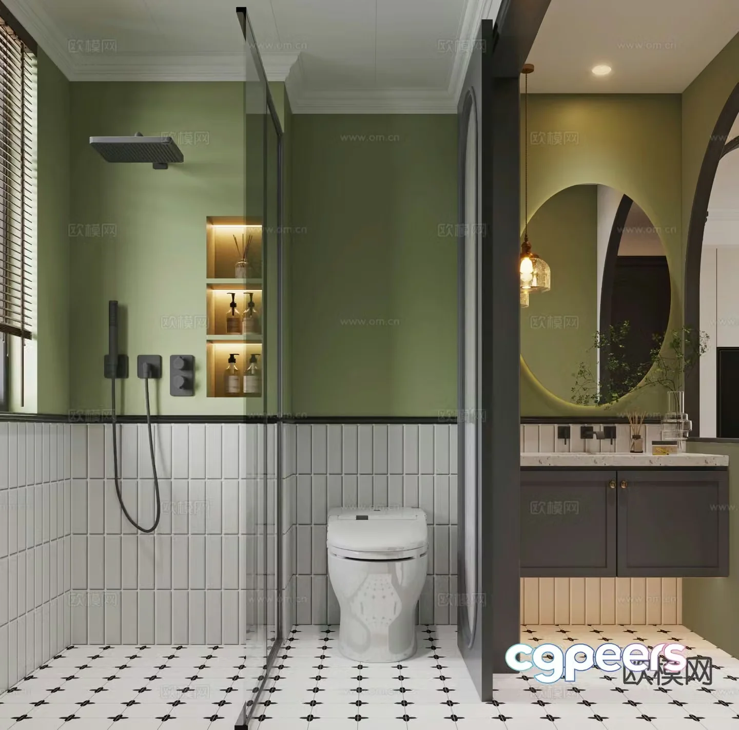 French bathroom bathroom 3d model