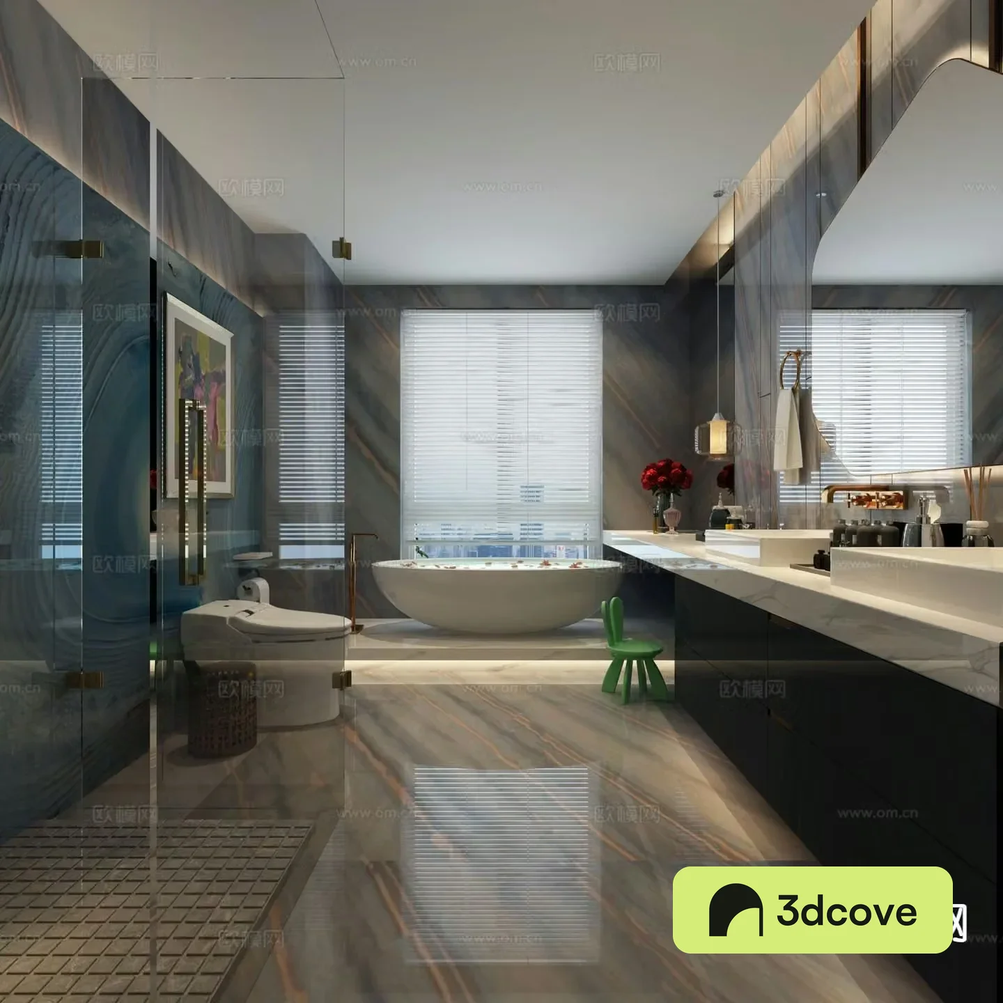 Modern bathroom toilet