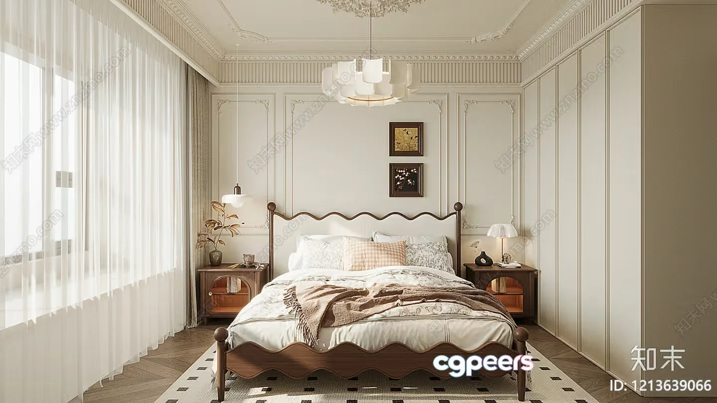 Cozy Bedroom 3D Model – 13745 – VRAY Render