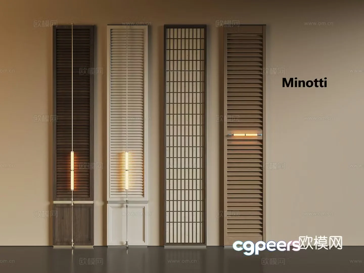 Modern hotel screen partition Hotel lobby partition Solid wood screen with light wooden partition 3D model
