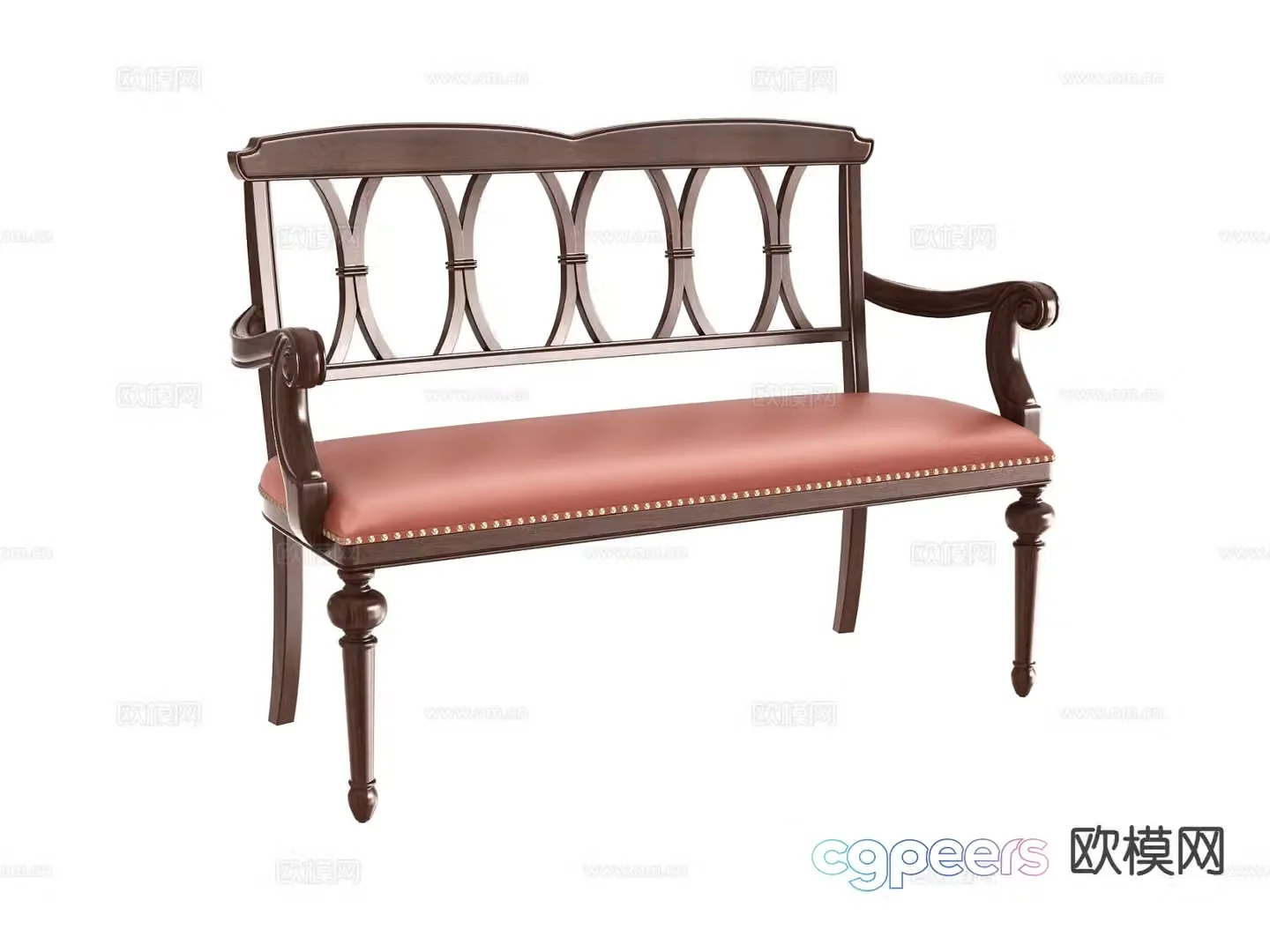 American chair leisure chair back chair 3d model