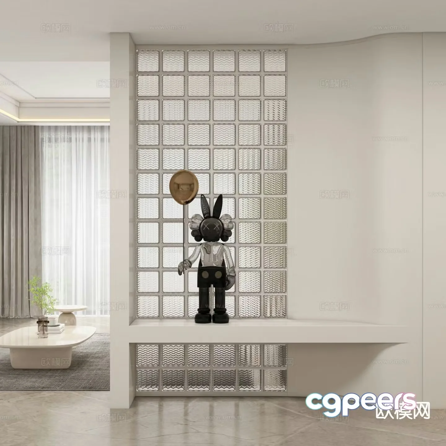 Cream style entrance hall entrance hall aisle 3D model