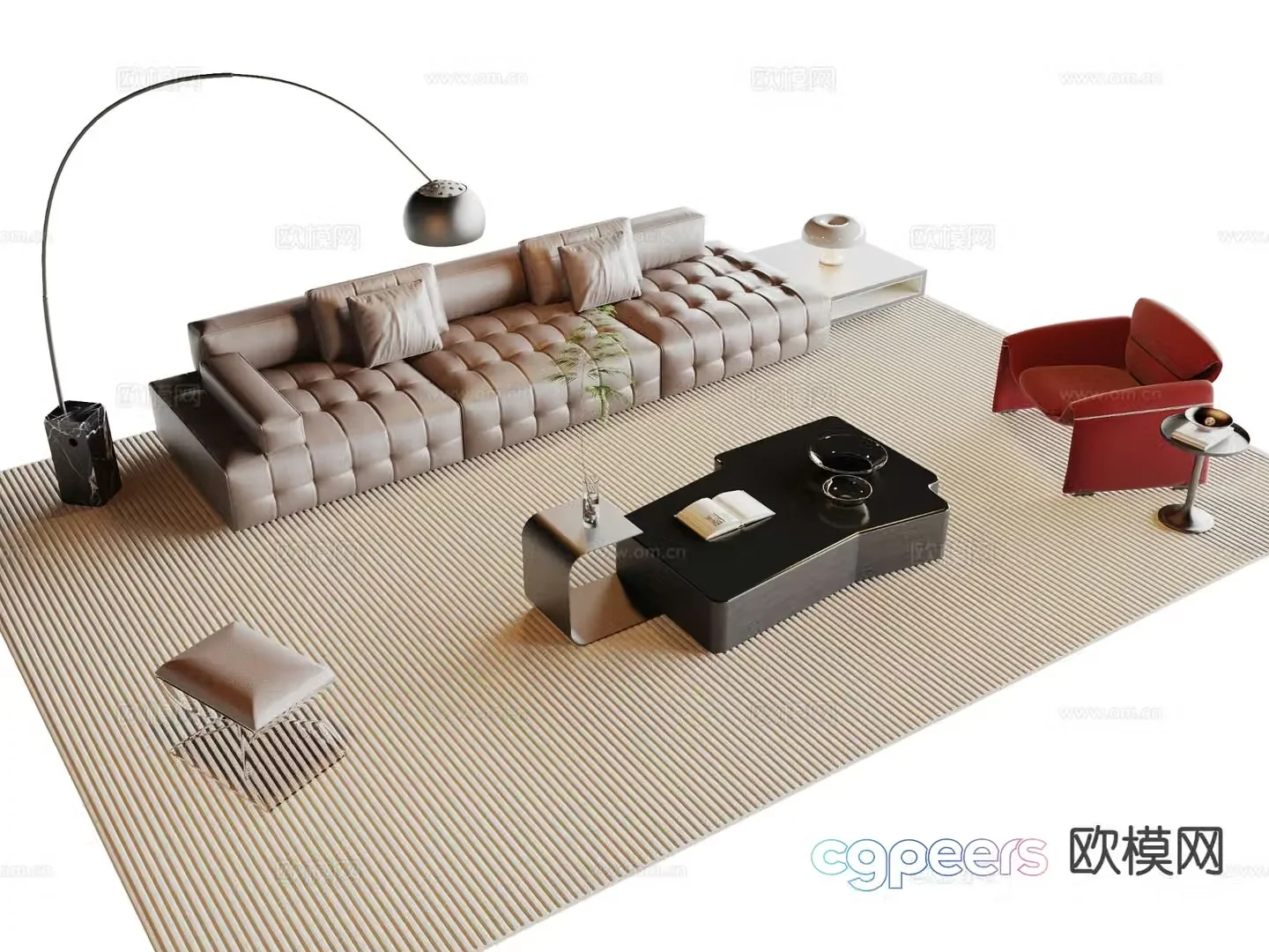Italian sectional sofa 3d model