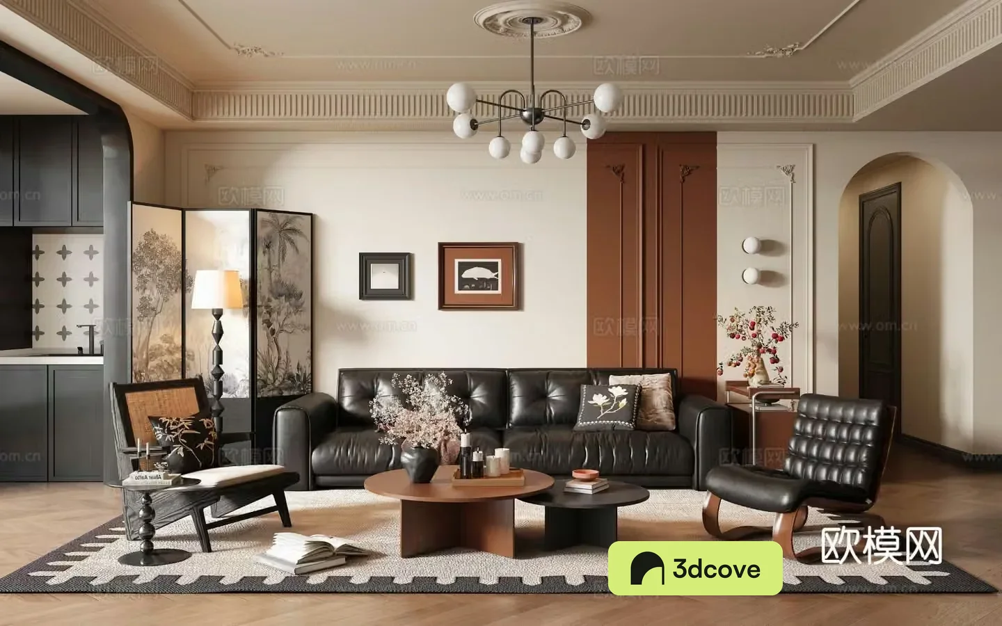 French retro living room