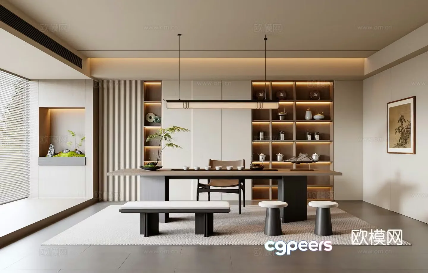 New Chinese tea room 3D model