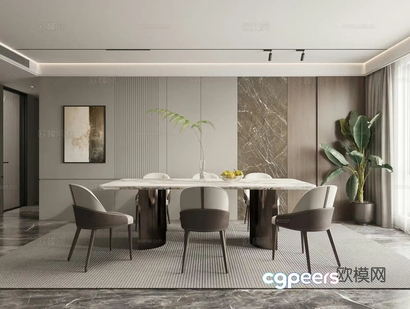 New Chinese restaurant modern restaurant 3d model