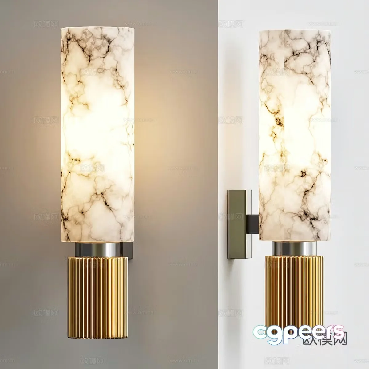 New Chinese style light luxury decorative wall light 3D model