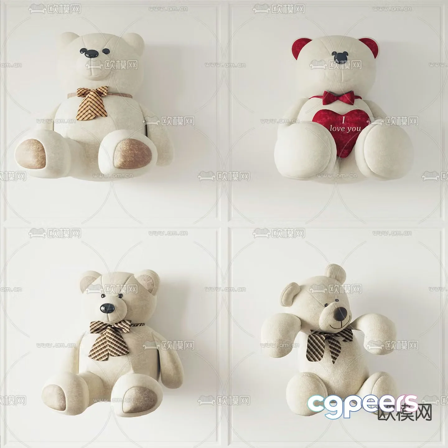 Modern bear ragdoll toy 3d model