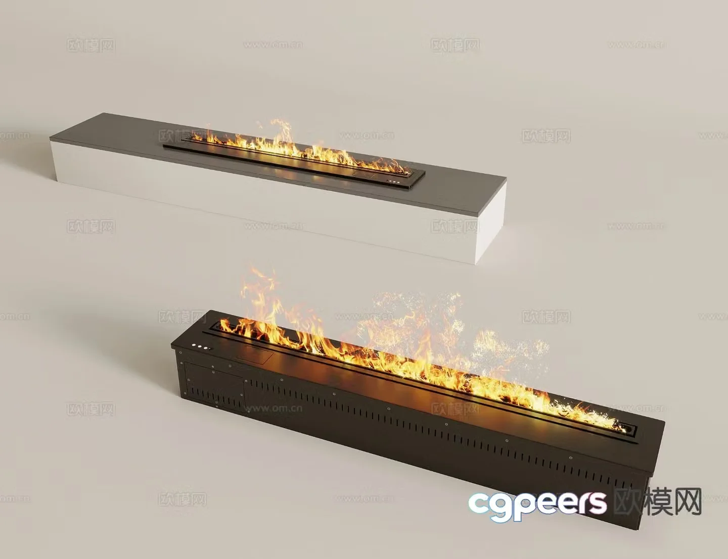Modern fireplace Electronic flame embedded fireplace 3d model
