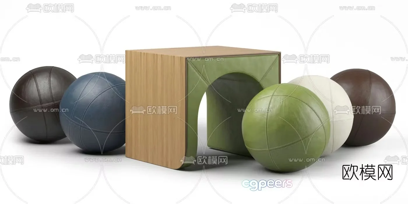 Modern children’s stool leather ball 3d model