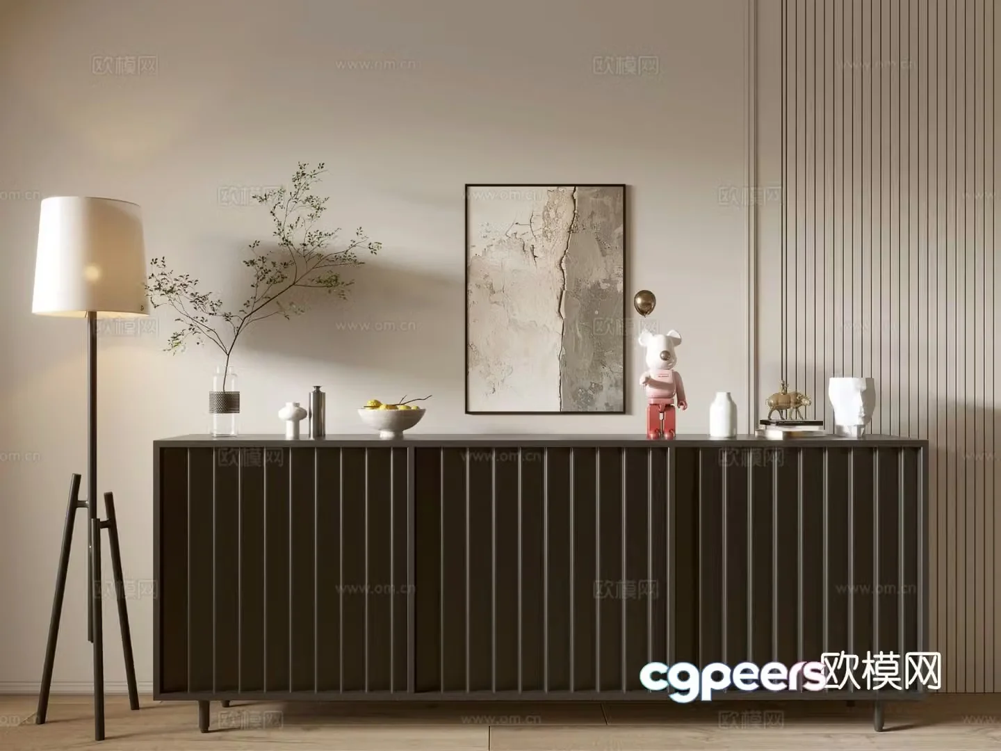 Modern entryway cabinet side cabinet 3d model