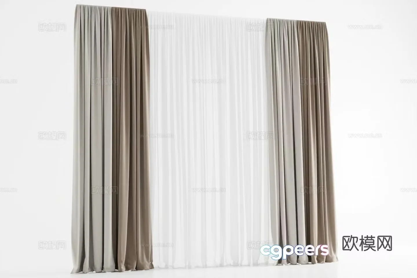 Curtain Venetian blinds Gauze 3d model