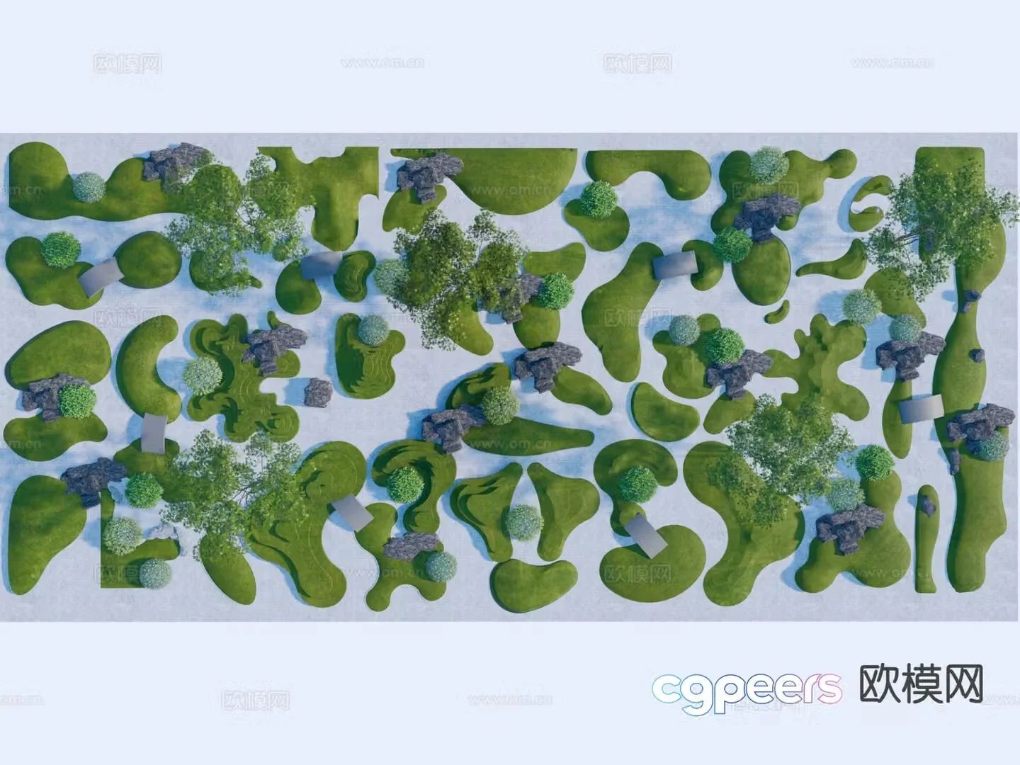 Modern landscape terrain micro terrain hill 3d model