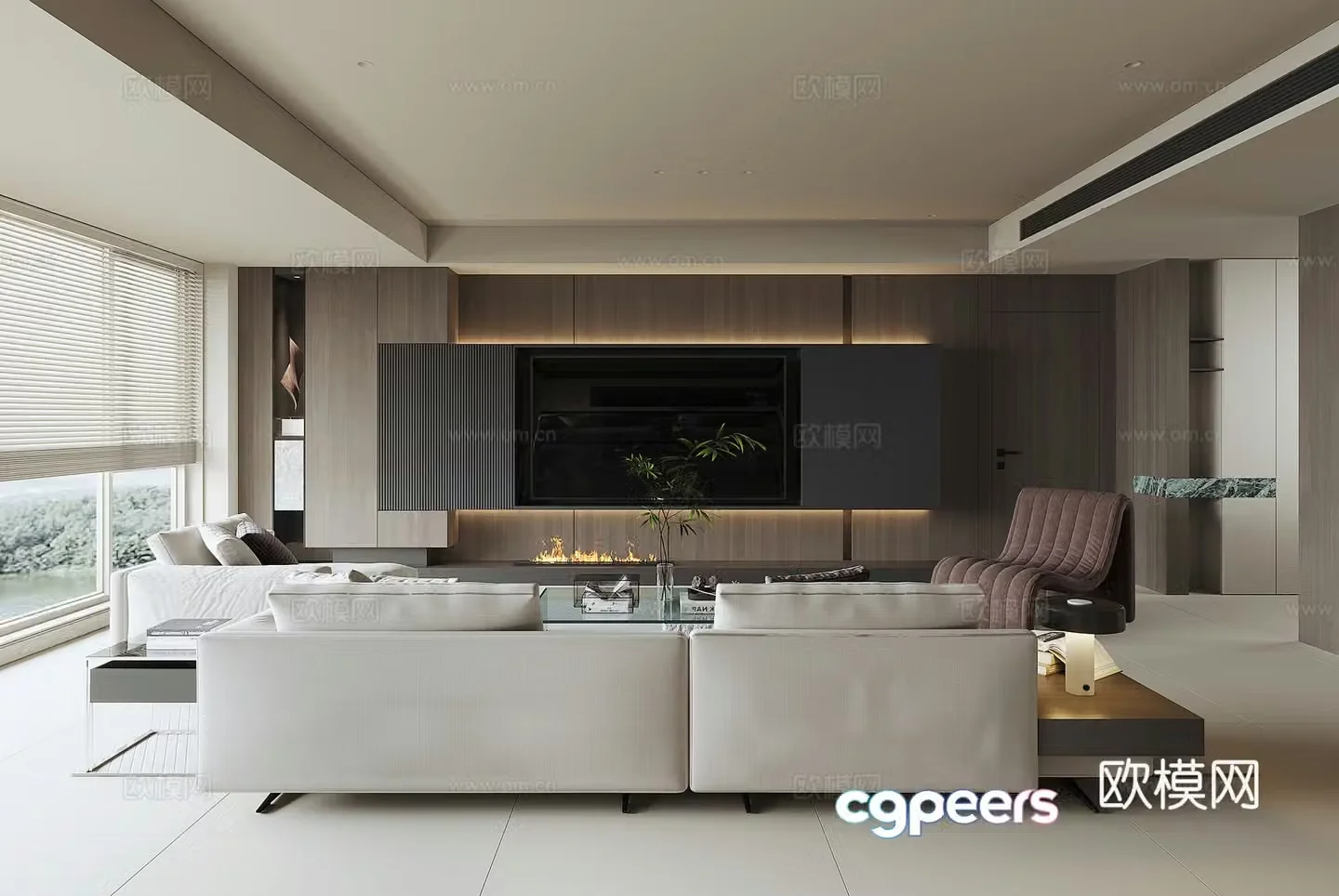 Modern home living room 3d model