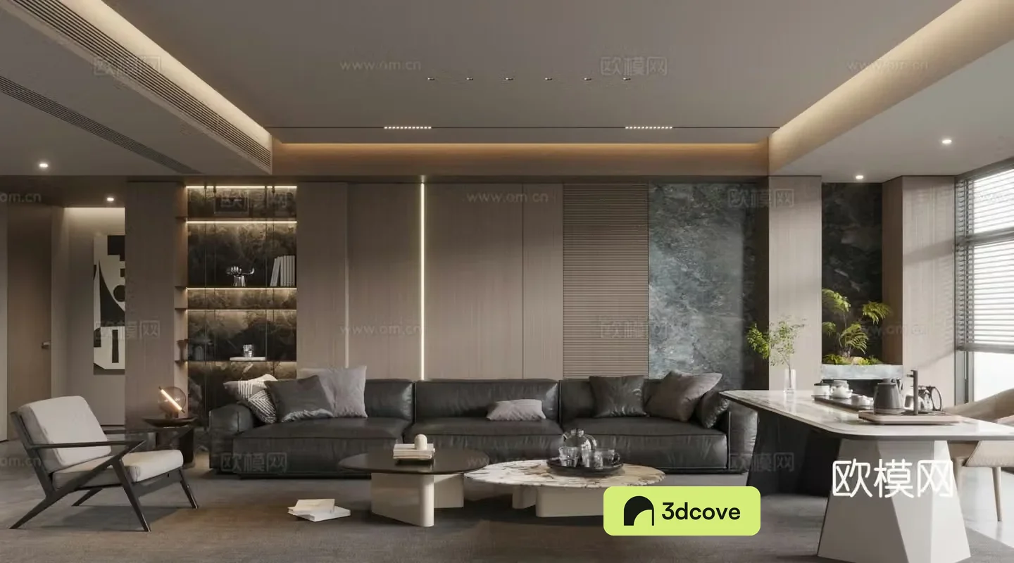Modern home living room 3d model design