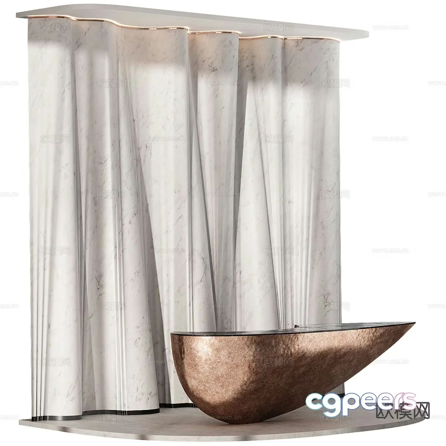 Modern front desk service desk reception desk 3d model