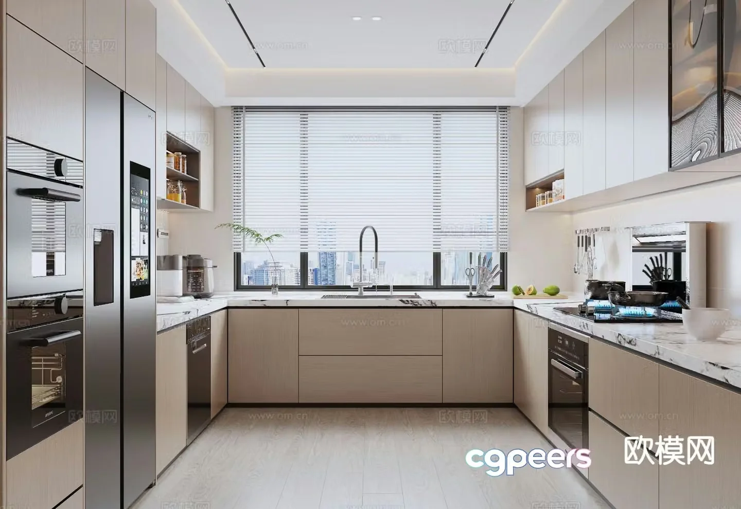 modern kitchen cabinet 3d model