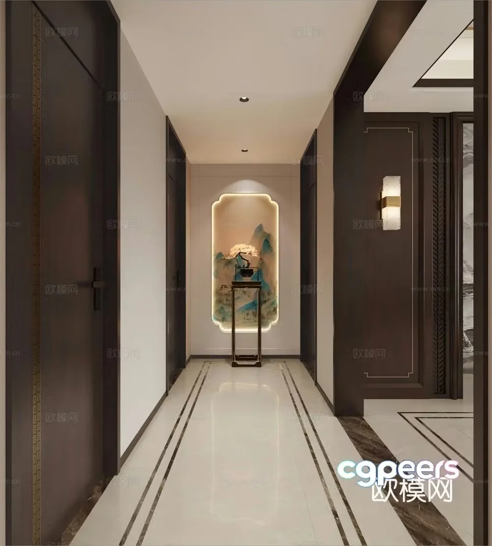 New Chinese style entrance 3D model