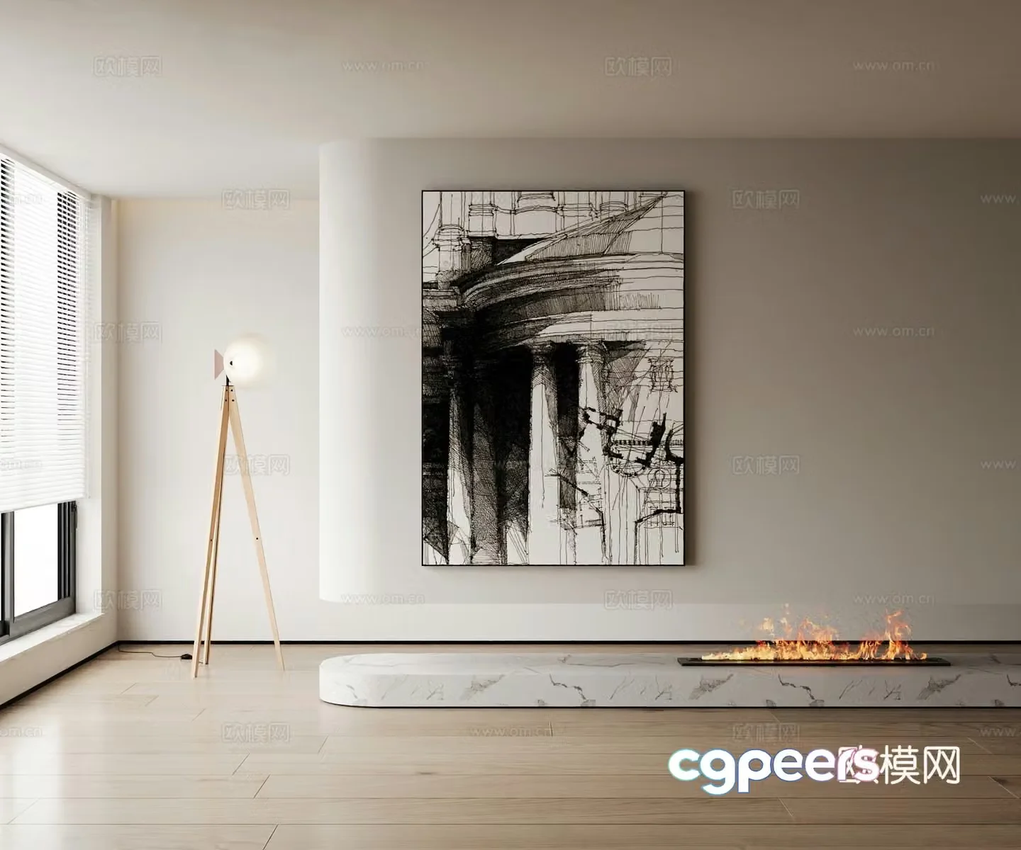 Modern decorative painting 3d model