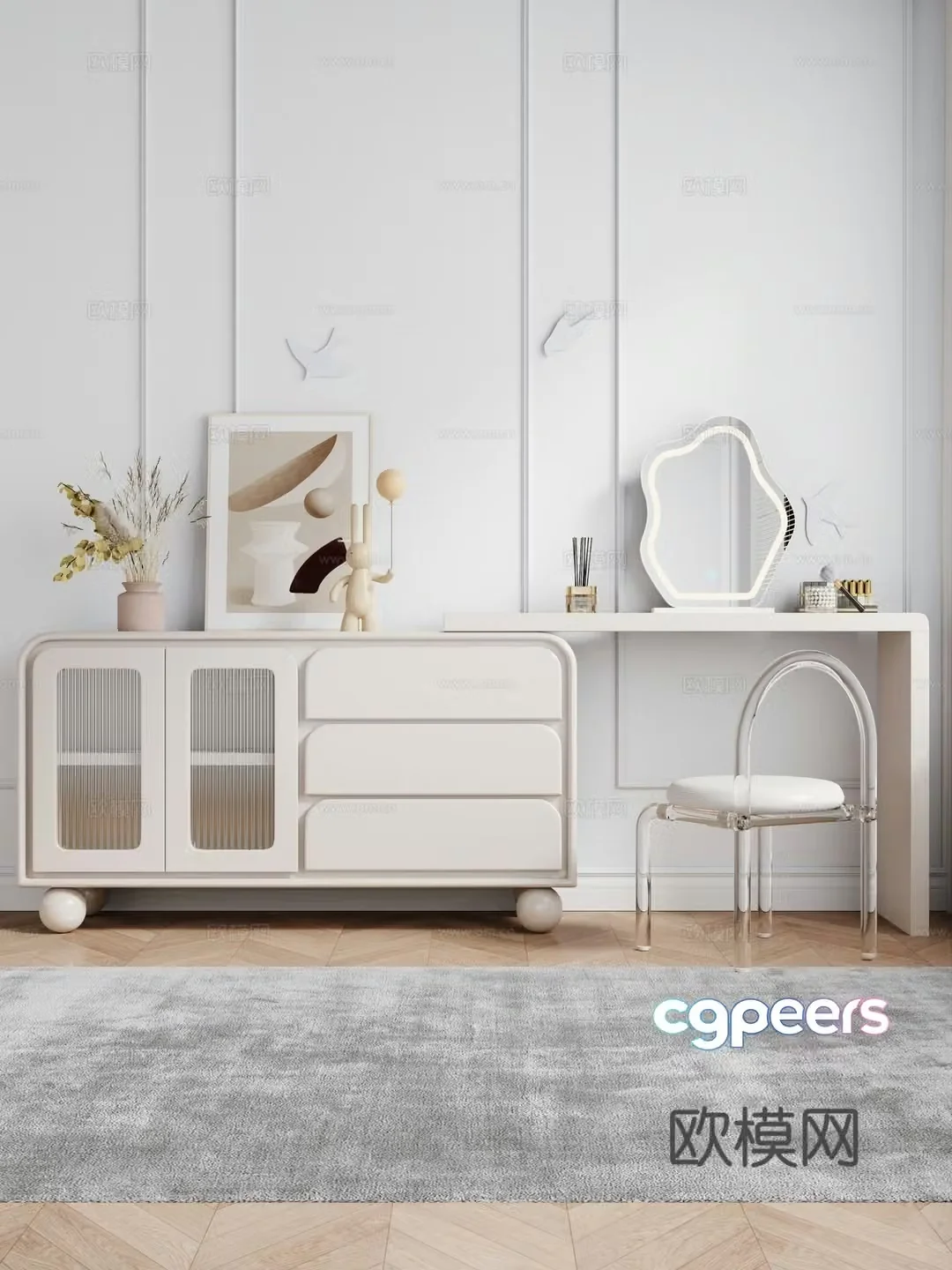 Modern chest of drawers side cabinet bedside cabinet storage cabinet entrance cabinet 3d model