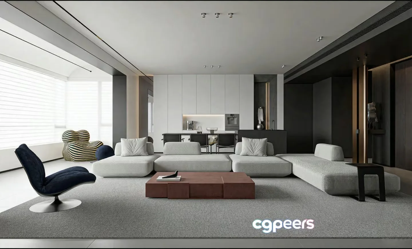 Modern Living Room 3D Model – 17243 – CORONA Render