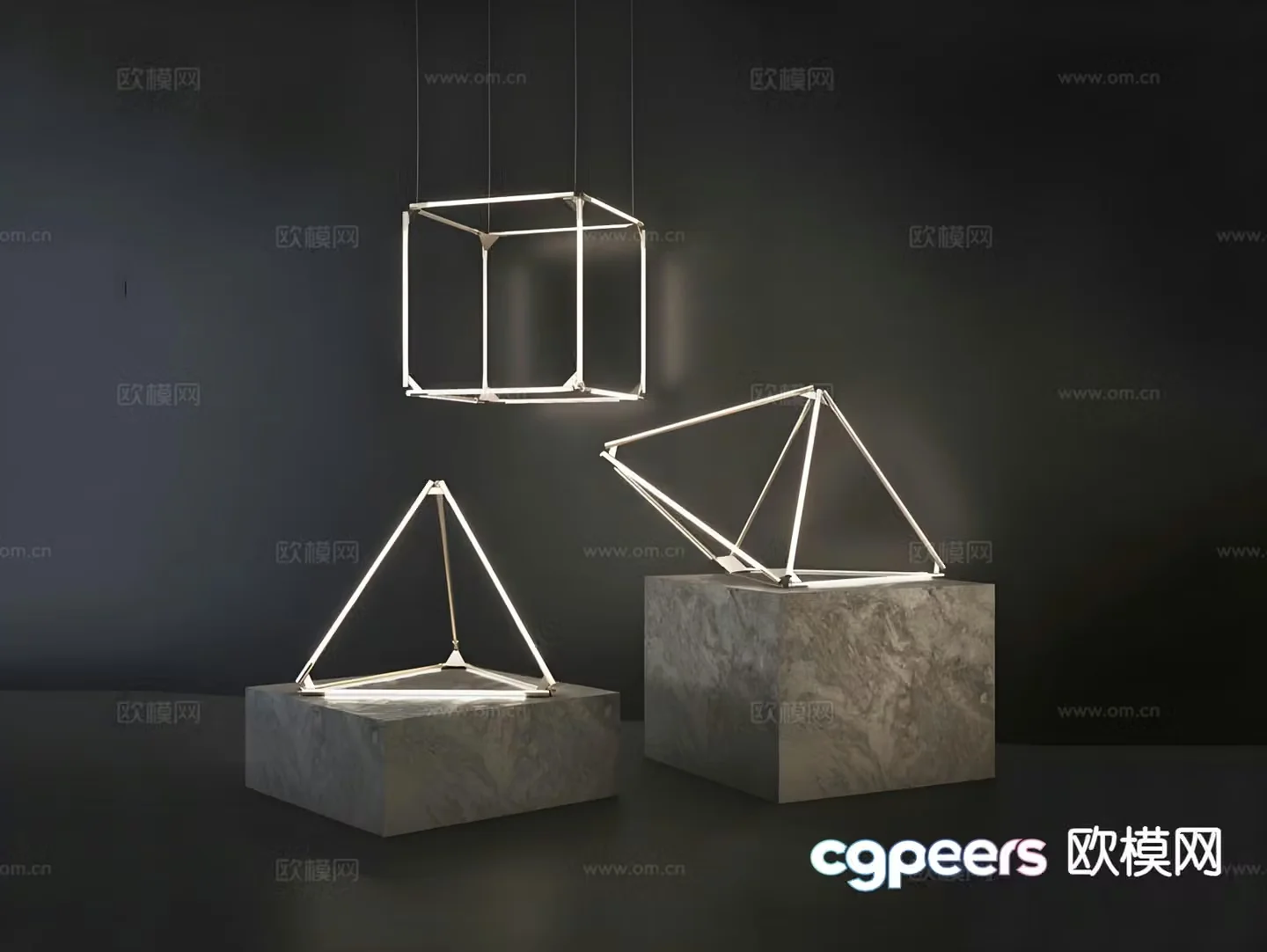Metal decorative lamp 3d model