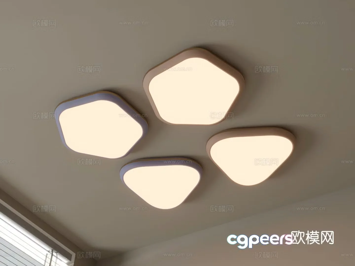 Modern geometric ceiling lamp 3d model
