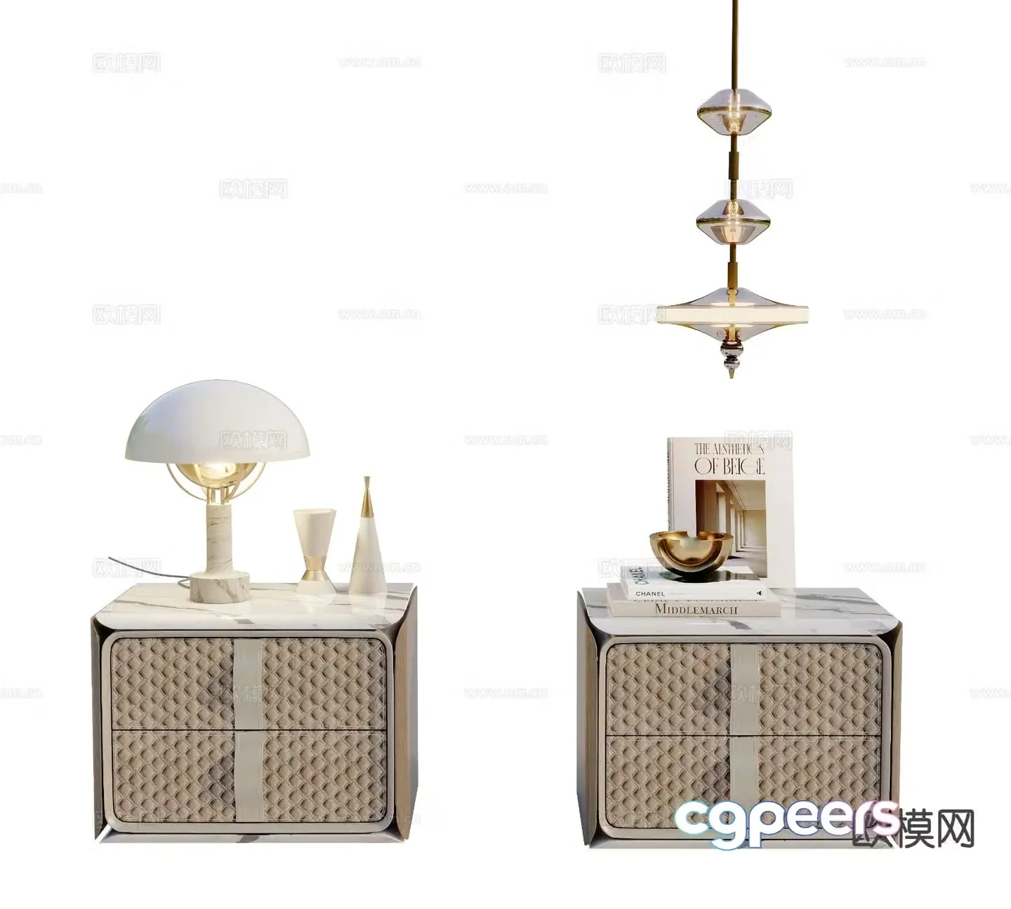 Modern bedside table 3d model