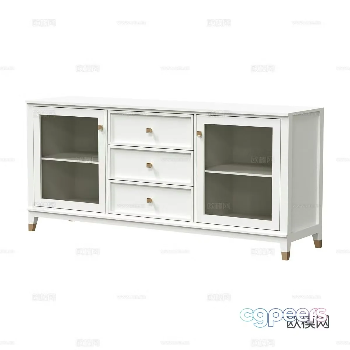 Simple European sideboard 3D model