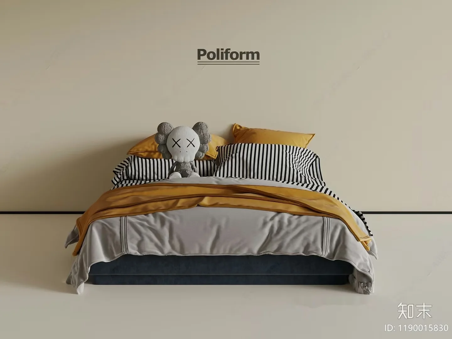 Cozy Bedroom With A Bed 3D Model – 11562 – VRAY Render