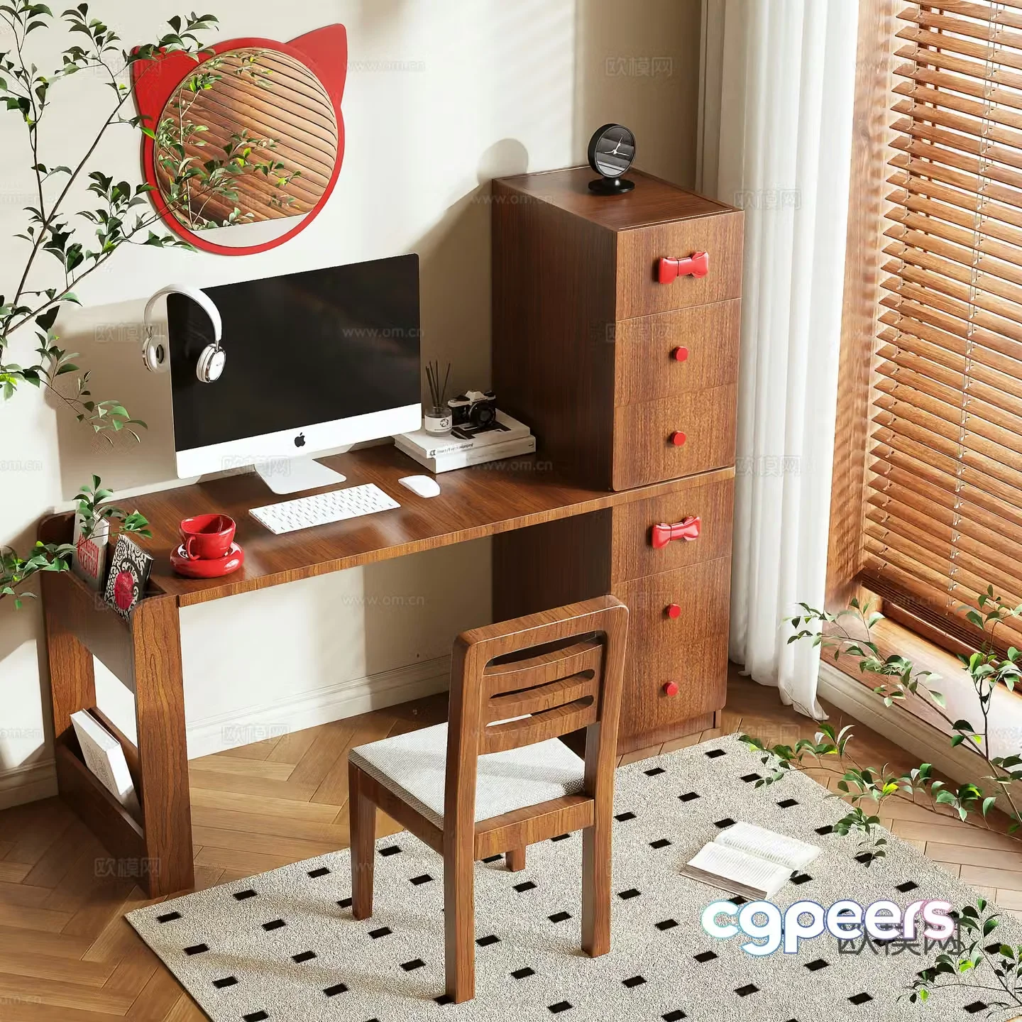 Medieval style desk 3d model