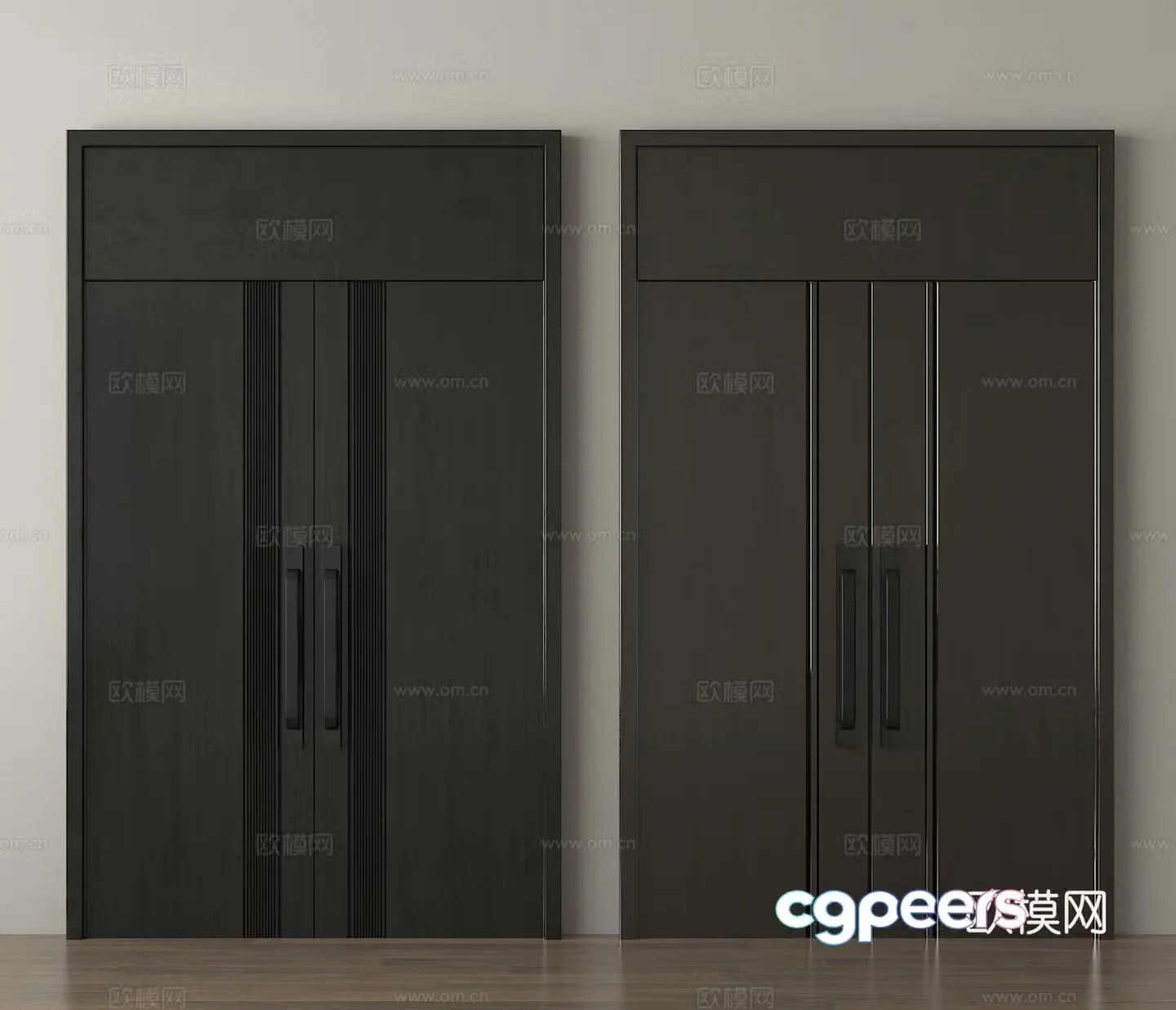 Double-open door Conference room door Entrance door Auditorium door 3D model