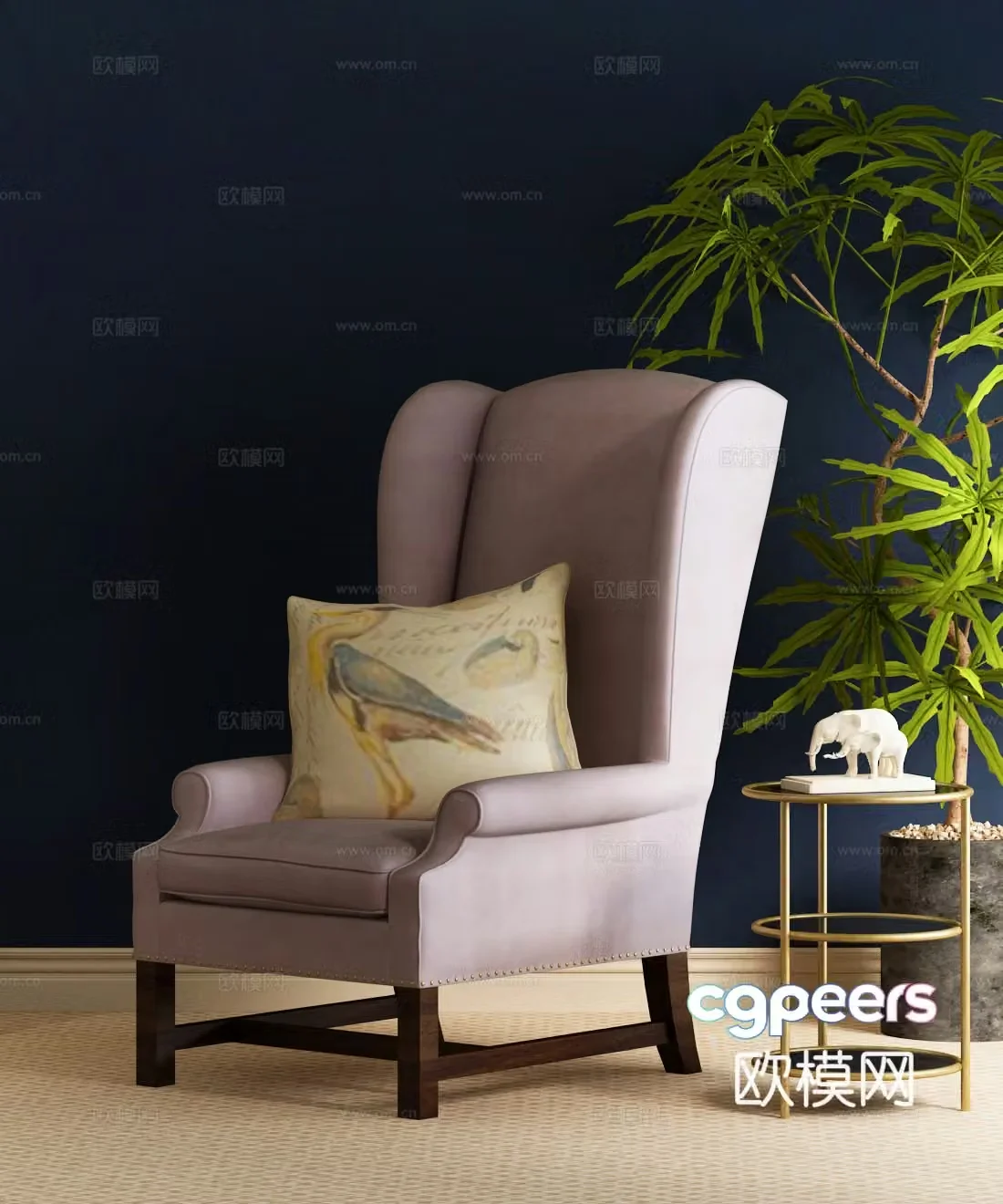 Single American casual sofa American casual sofa 3D model