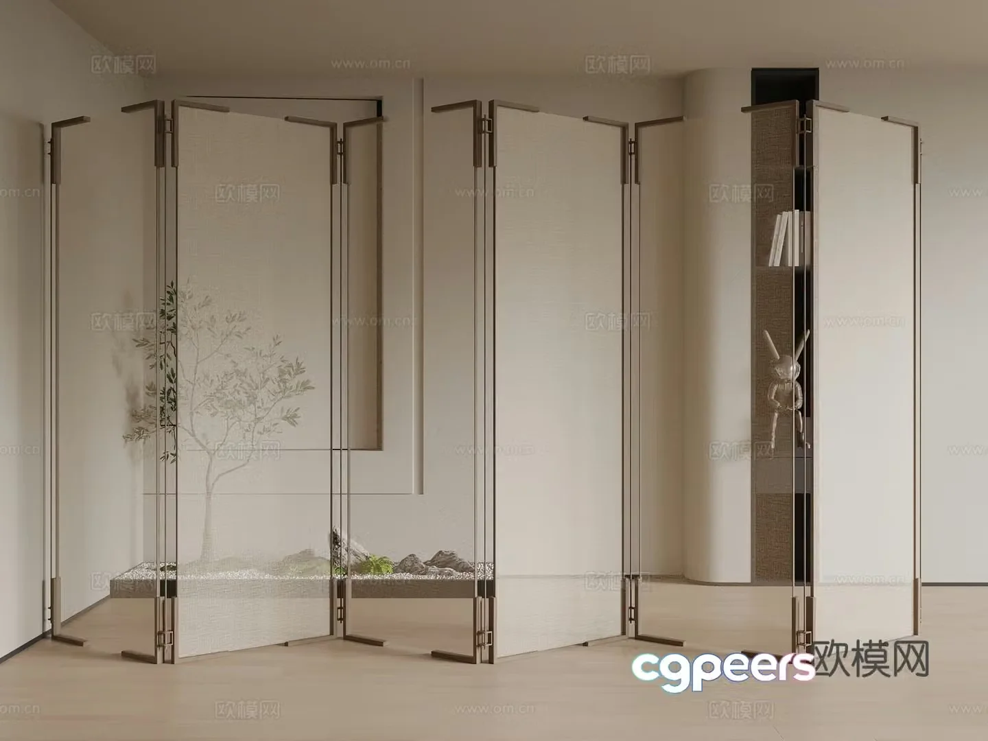 New Chinese style folding screen 3d model