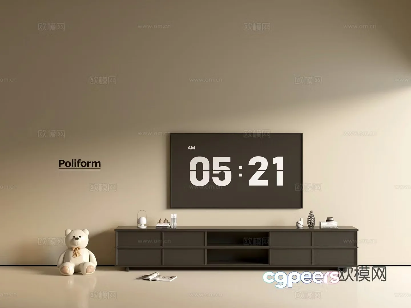 Modern black TV cabinet ins style minimalist wind cabinet whole cabinet sideboard balcony cabinet 3d model