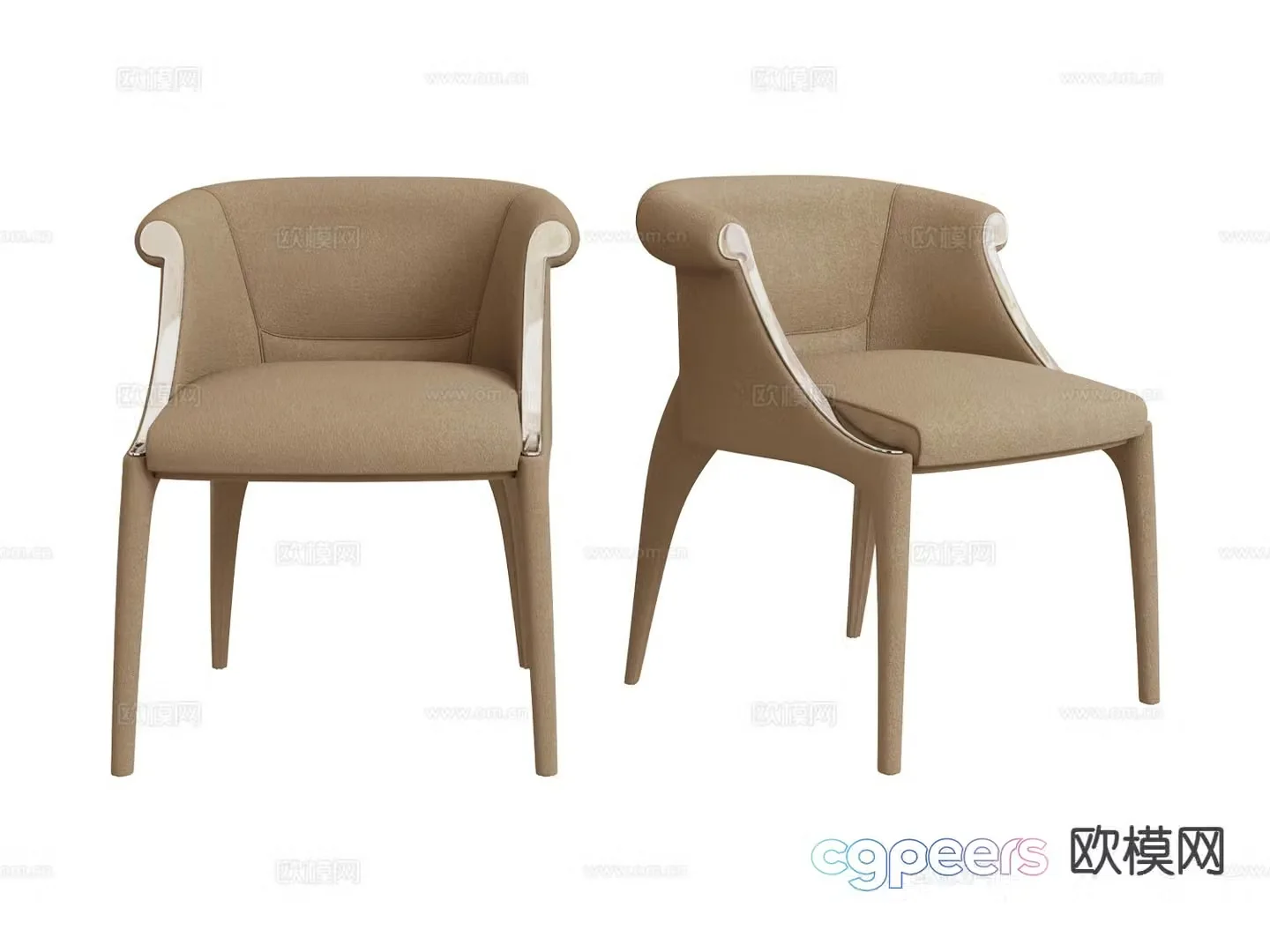 visionnaire light luxury chair dining chair 3d model