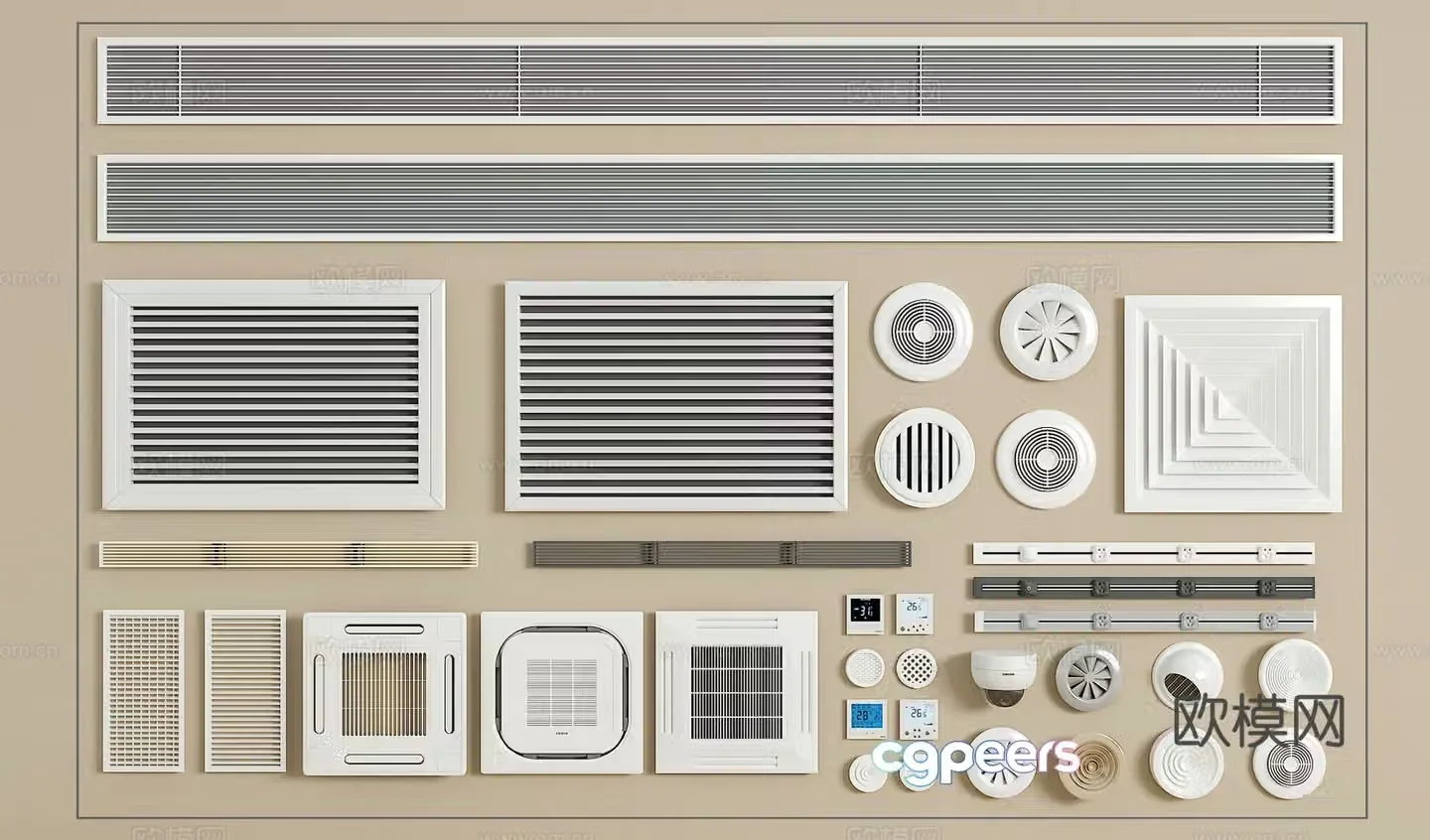 Air conditioning air outlet Central air conditioning air outlet 3D model