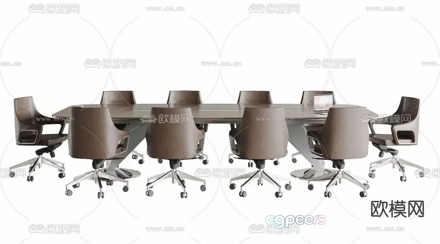 Modern conference table and chairs conference table 3d model